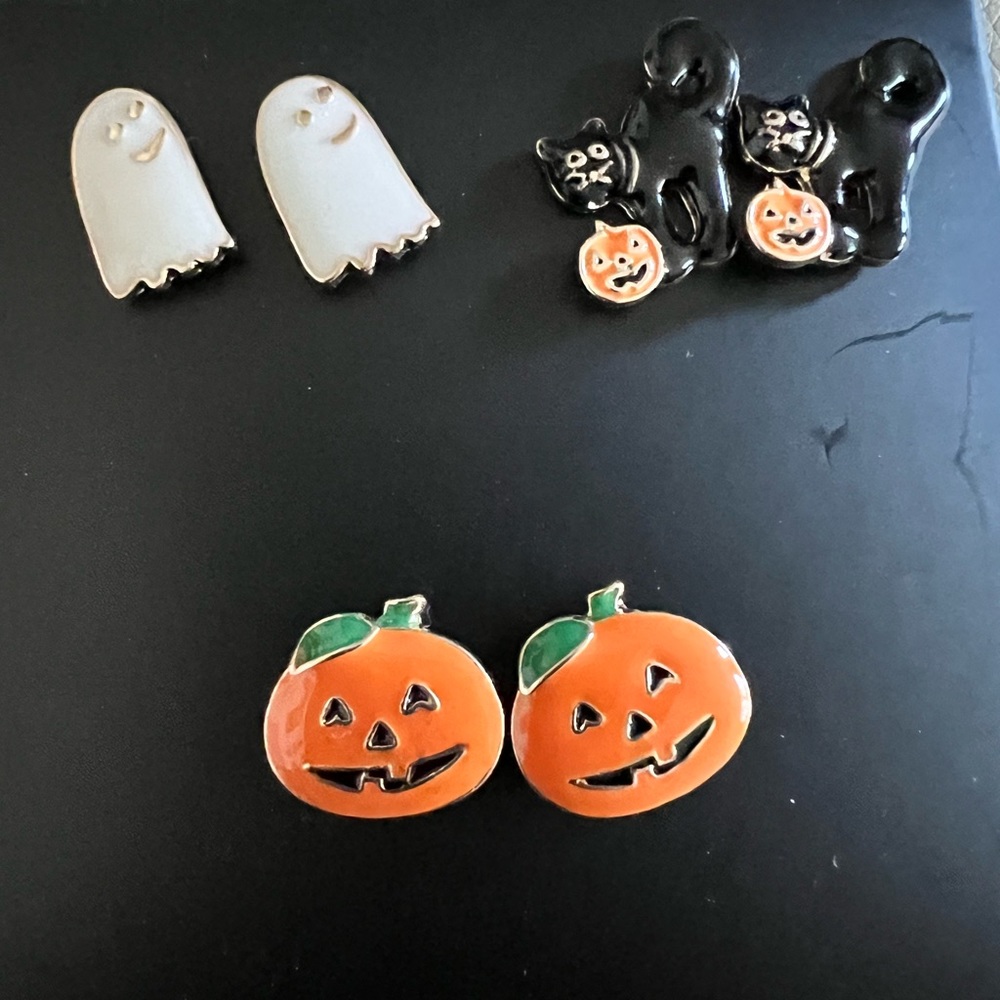 Enameled Halloween Earrings